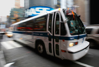 New York City is testing 10 electric buses this year and plans to go all electric by 2040. How quickly it reaches that goal depends in part on technology and EV charging infrastructure. (Credit: Chris Hondros/Getty Images) Click to Enlarge.
