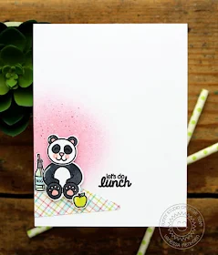 Sunny Studio Stamps: Comfy Creatures & Summer Picnic Let's Do Lunch Panda Card by Vanessa Menhorn.