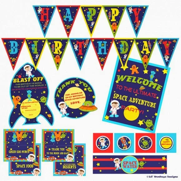 Space Party: Free Printable Party Kit.