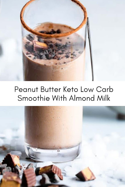 Peanut Butter Keto Low Carb Smoothie With Almond Milk