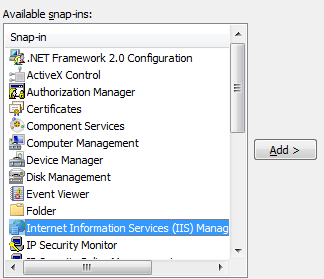 Internet Information Services (IIS) Manager