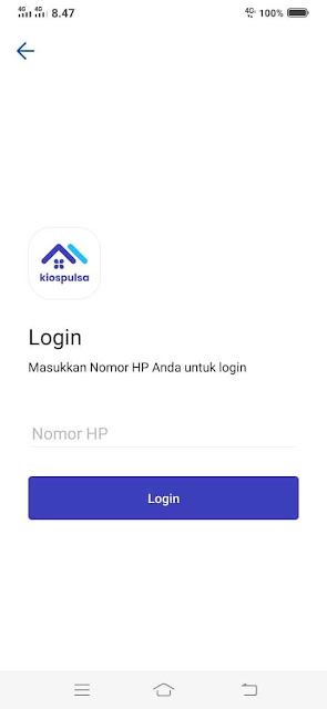 cara login aplikasi kios pulsa