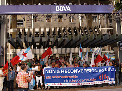 Concentranción de delegados e delegadas da CIG en Pontevedra