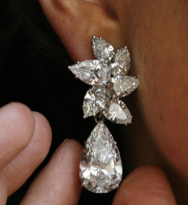 flower drop diamonds earring