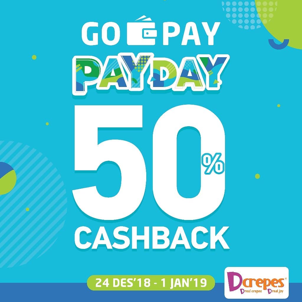 #Dcrepes - Promo Cashback 50% Pakai GOPAY (s.d 01 Jan 2019)