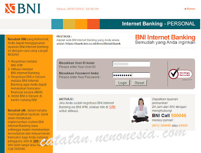 Bayar Uang Kuliah BNI internet Banking