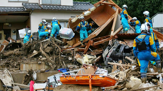 Landslides Engulf Homes In Hiroshima, Japan