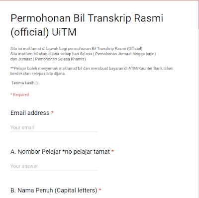 SFY: Cara memohon transkrip UiTM