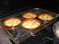 Corn custards with potato chips