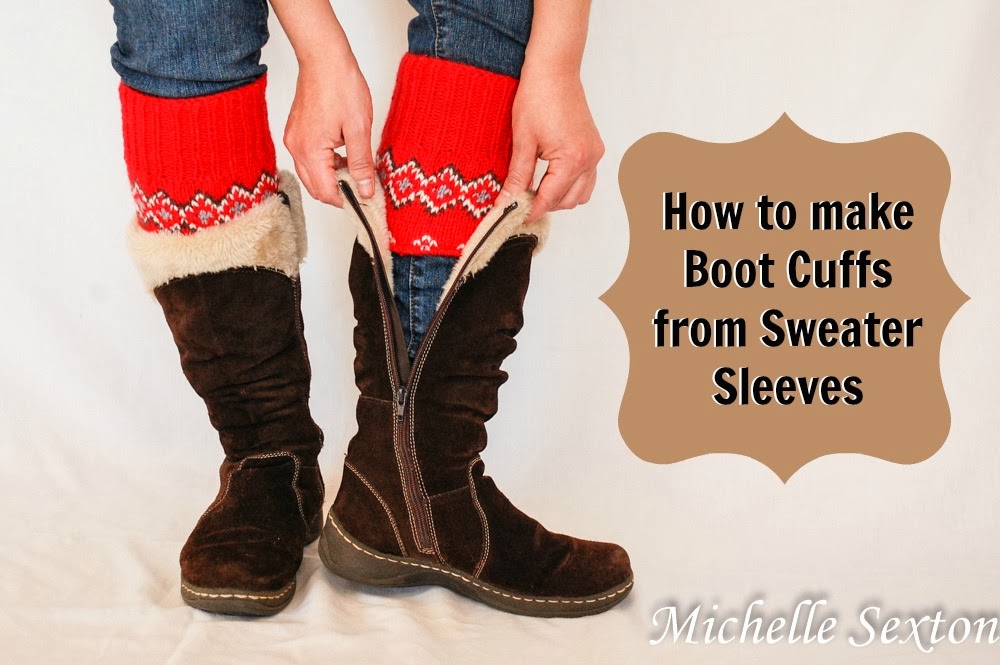 How to turn sweater sleeves into boot cuffs - 15 minute tutorial - click through and learn how.