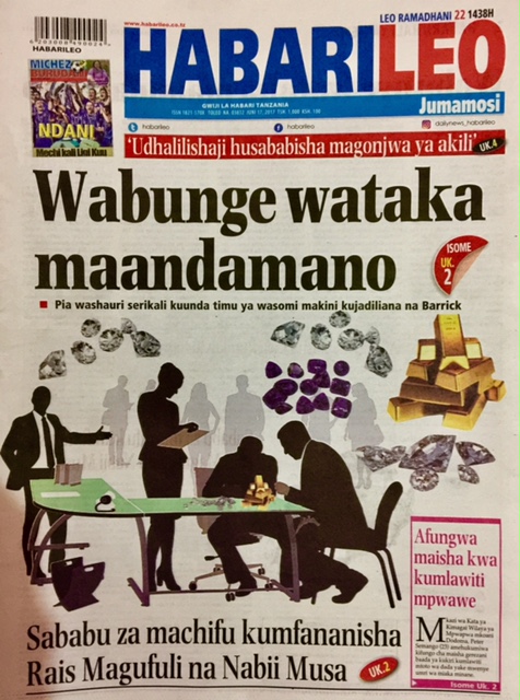 magazeti ya leo 17/06/2017