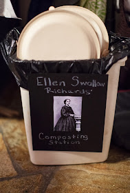 Ellen Swallow Richards coined the word ecology and we composted all our partyware in her honor after our Science Party!