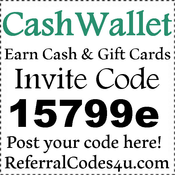 CashWallet App Invitation Code 2016-2023, CashWallet Reviews, Cash Wallet Sign Up Bonus