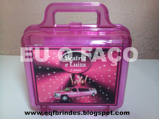 limousine rosa, kit maquiagem, lembrancinha, brindes, festa, personalizados, infantil