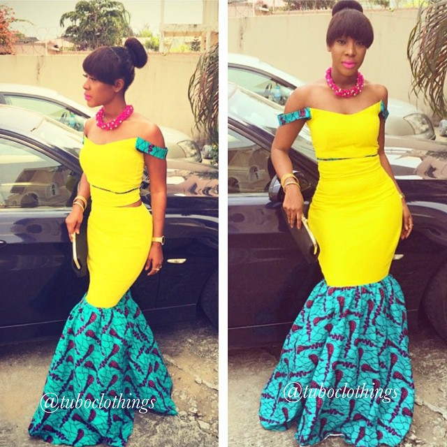 Checkout This Awesome Ankara Mixed With Lace Design