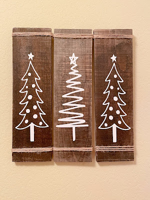 Rustic Wood Christmas Tree Decor, Cricut Christmas Decor