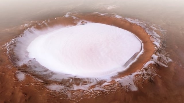 Mencengangkan, Ternyata Ada Salju di Kawah Planet Mars!