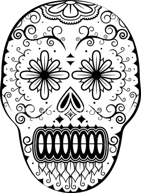 calavera de azúcar para colorear