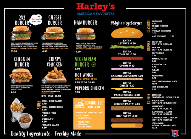 Harley's Burger and Roaster Full Menu