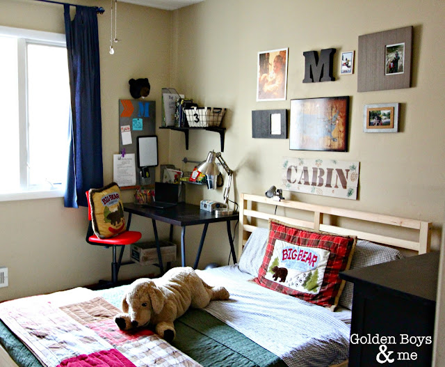 Boys cabin themed bedroom ideas - www.goldenboysandme.com