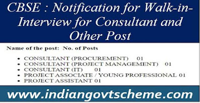 Notification for Walk-in-Interview for Consultant