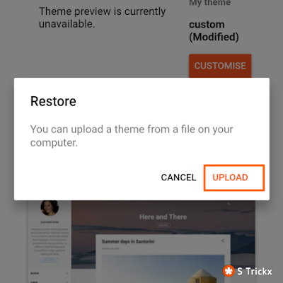 Uploading Theme