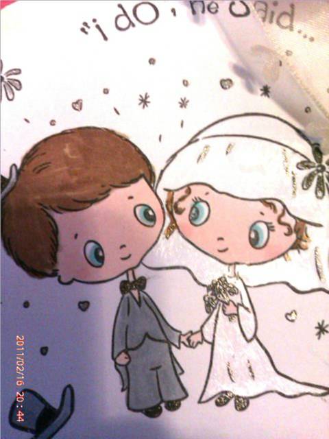 I have coloured the image with Promarkers and highlighted the wedding dress