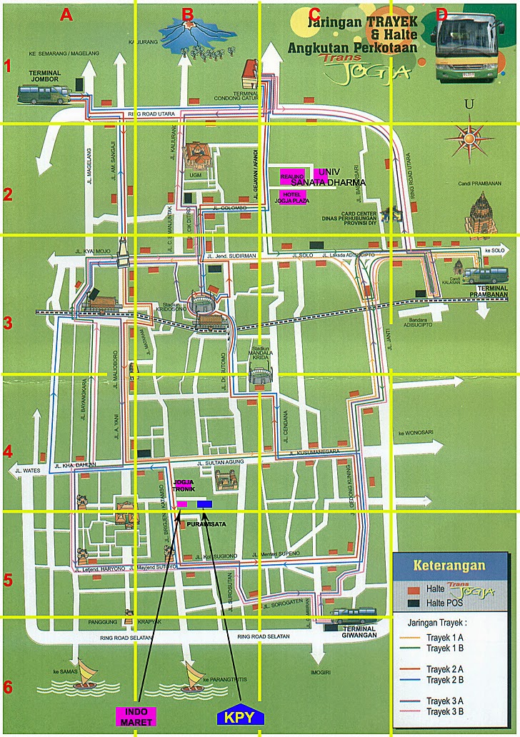 Lokasi dan Rute Halte Transjogja  DJogja Clas-ID