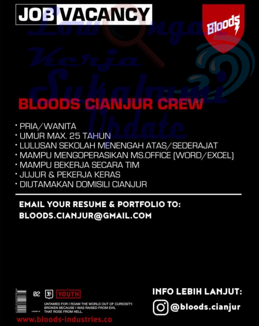 Lowongan Kerja Bloods Cianjur Info Loker Update