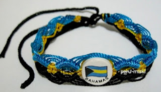 Friendship bracelets in the colors of Bahamas flag