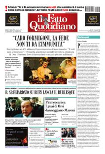 Il Fatto Quotidiano del 21 Aprile 2012 | ISSN 2037-089X | TRUE PDF | Quotidiano | Cronaca | Politica
Il quotidiano è edito dal 23 settembre 2009. L'uscita del giornale è stata preceduta da una lunga fase preparatoria iniziata il 28 maggio 2009 con l'annuncio del nuovo quotidiano dato sul blog voglioscendere.it da Marco Travaglio.
Il nome della testata è stato scelto in memoria del giornalista Enzo Biagi, conduttore del programma televisivo Il Fatto, mentre il logo del bambino con il megafono si ispira al quotidiano La Voce, in omaggio al suo fondatore Indro Montanelli.
L'editore ha manifestato la volontà di rinunciare ai fondi del finanziamento pubblico per l'editoria e di sovvenzionarsi soltanto con i proventi della pubblicità e delle vendite, e di usufruire solo delle tariffe postali agevolate per i prodotti editoriali sino alla loro abrogazione nell'aprile 2010.