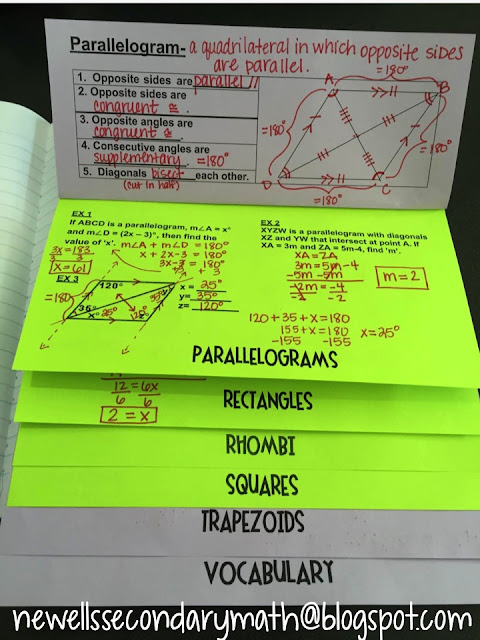 Quadrilaterals: Properties of Parallelograms | Mrs. Newell ...