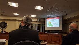 view from the seats at the School Committee meeting Tuesday evening