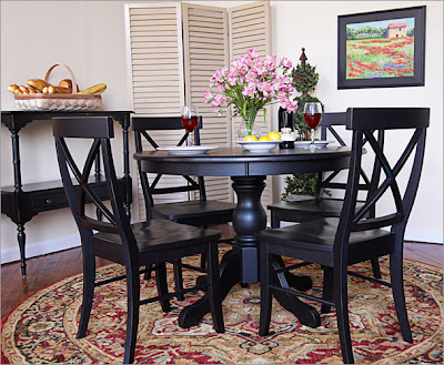 Country Kitchen Table  Chairs on Elegant Chair And Dining Sets With Black Chair