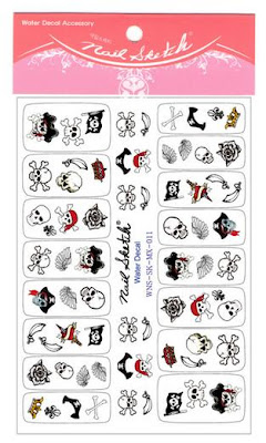 Pirate Nail Art, Water Decal Stickers