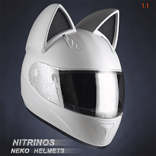 all white cat helmet Nitrinos