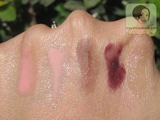 MAC lipglasses in Talk Softly to Me, Pink Fade,  Deliciously Demure, Flight of Fancy, Impossibly Sweet