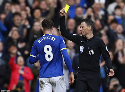 Clattenburg showed Barkley a yellow card after his celebrations spilled into he stands but few can blame him for his joy