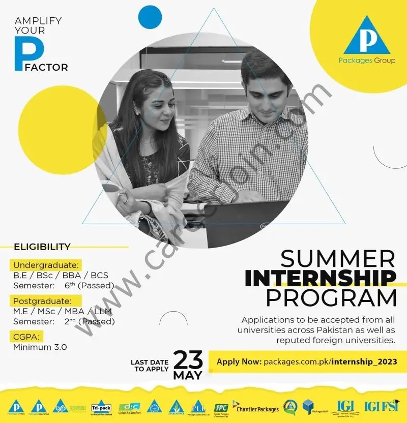 Packages Group Summer Internship Advertisement 2023