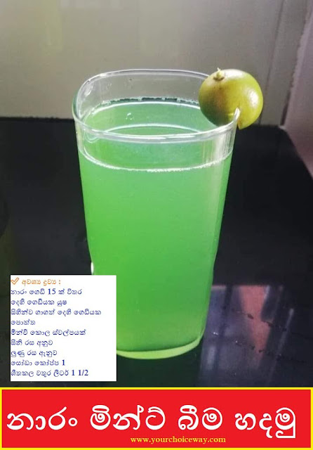 නාරං මින්ට් බීම හදමු (Lemon Mint Juice) 🍋 👌 - Your Choice Way