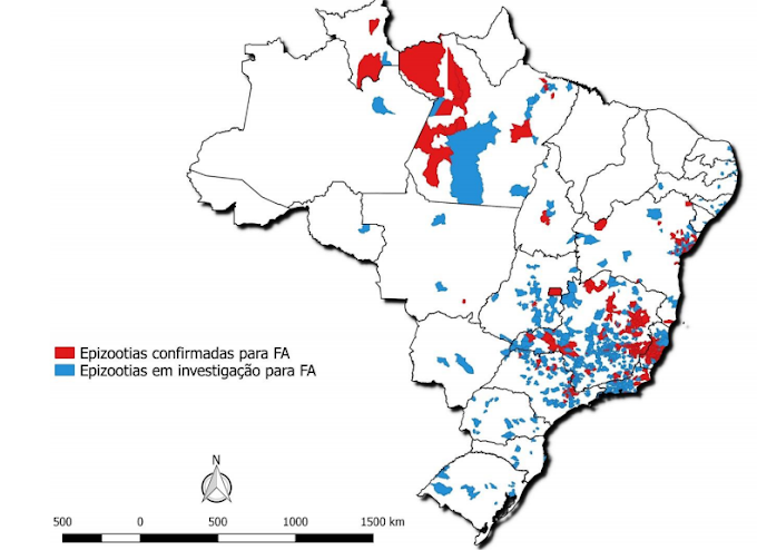 Alagoas - Brasil : Municípios com casos suspeitos e confirmados de Febre Amarela
