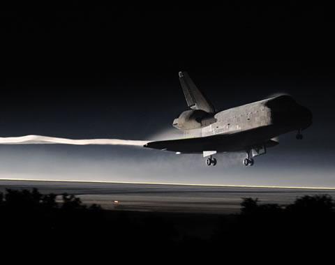 space shuttle landing  today