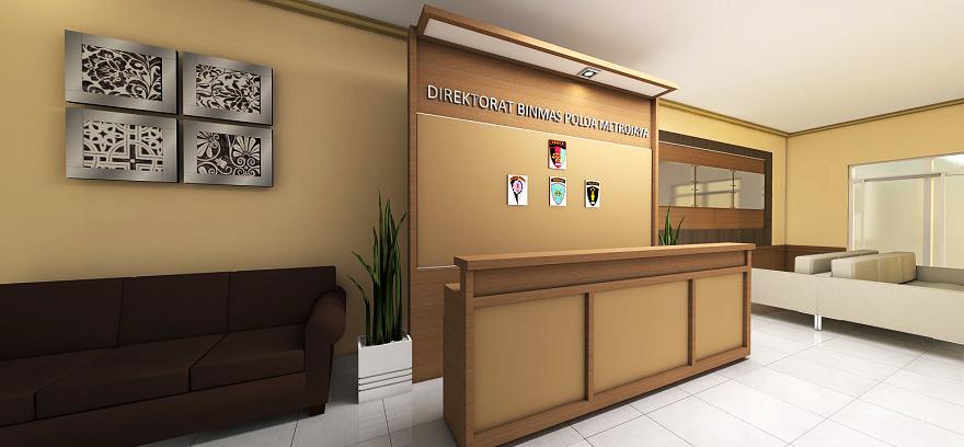 Desain Interior Ruang  Lobby Resepsionis Kantor METRO 