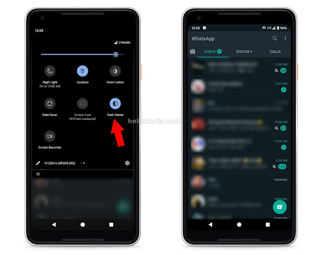 Cara Tukar Whatsapp kepada Dark Mode Dengan Pantas