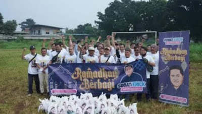 Relawan Erick Thohir untuk Pilpres 2024  menggelar kegiatan Ramadan 