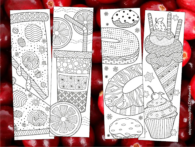 Zentangle Food Bookmarks