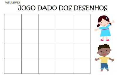 Tabuleiro do jogo DADOS DOS DESENHOS