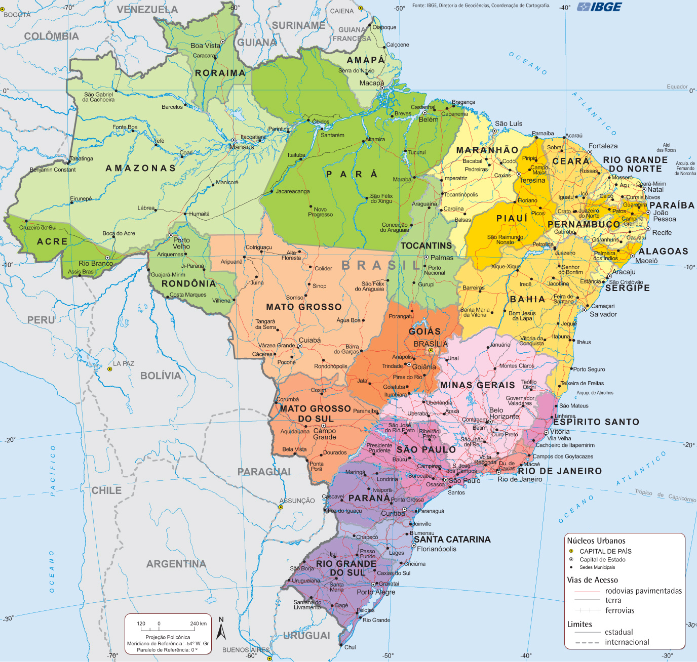 mapa do brasil estados e cidades Mapa do Brasil: Estados, Capitais, Tipos de mapa e Exercícios (QUIZ)