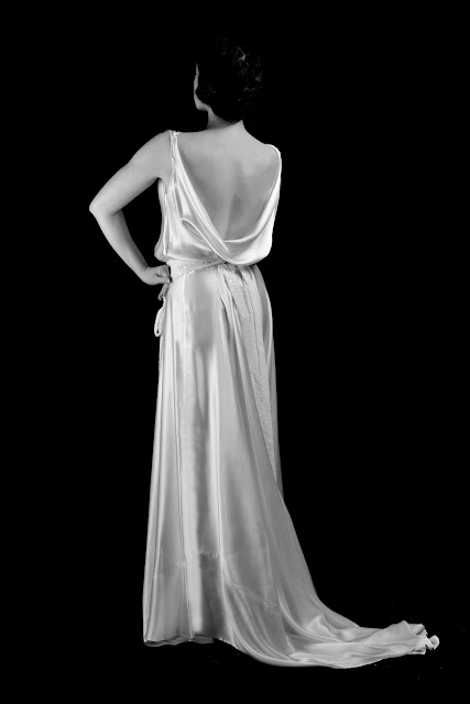 Alexandra King 1930s satin wedding dress