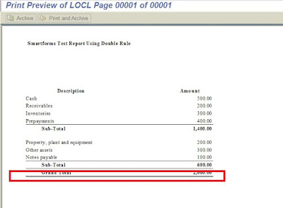 SAP ABAP create double rule Smartforms print output